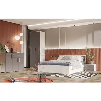 Спальный гарнитур Фиеста New - Комплект 3 - Графит / Крафт белый (МИФ)