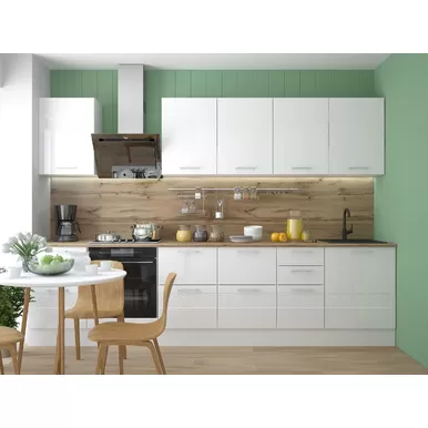 Кухня Люкс 3.1 - Белый глянец (Горизонт)