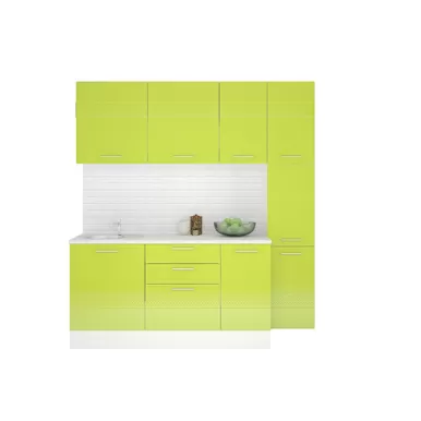 Кухня Люкс 2.0м - Вариант 2 - Лайм глянец (Горизонт)
