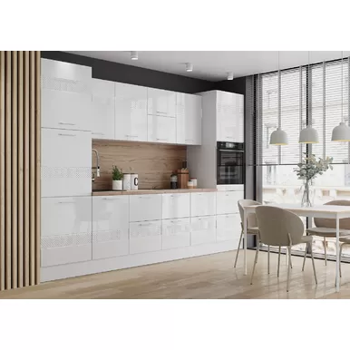 Кухня Люкс 3.2 - Белый глянец (Горизонт)