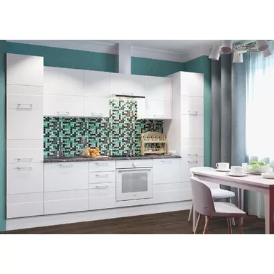 Кухня Люкс 3.0 - Белый глянец (Горизонт)