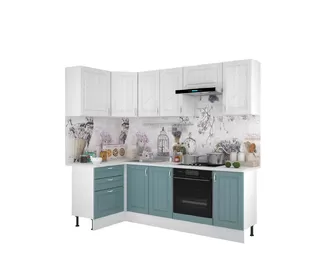 Кухня угловая Принцесса 1.2х2.4м - Арктик/Мурено (Горизонт)