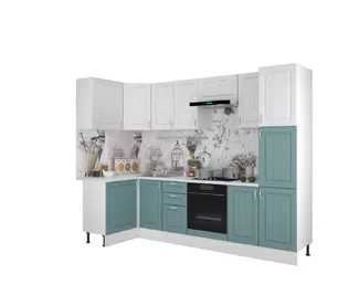 Кухня угловая Принцесса 1.2х2.85м - Арктик/Мурено (Горизонт)