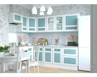 Кухня угловая Камелия 1.5х2.5м - Арктик/Мурено (Горизонт)