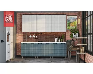 Кухня Сан-Ремо 2.4 м - Деним серый М14/Деним классический М15 (BTS)