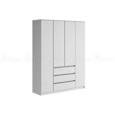 Шкаф 4 ств Аванта - Белый шагрень (Рикко)