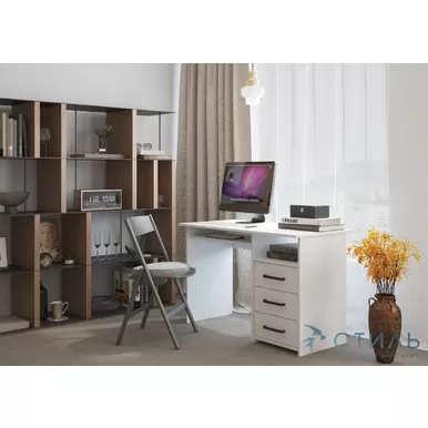 Стол компьютерный Лик-5 (СК-6) - Белый гладкий (МК Стиль)