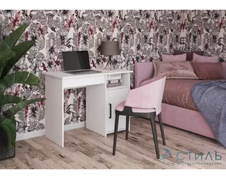 Стол письменный Лик-5 (СП-2) - Белый гладкий (МК Стиль)