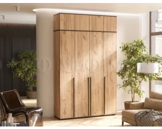 Шкаф 4-х створчатый Норд с антресолью (1600) - Дуб крафт (МИФ)