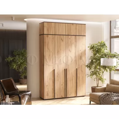 Шкаф 4-х створчатый Норд с антресолью (1600) - Дуб крафт (МИФ)