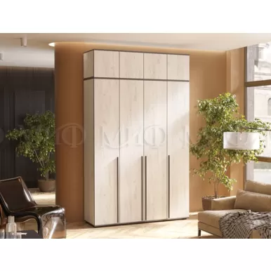 Шкаф 4-х створчатый Норд с антресолью (1600) - Дуб крафт белый (МИФ)