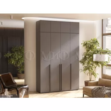 Шкаф 4-х створчатый Норд с антресолью (1600) - Графит (МИФ)