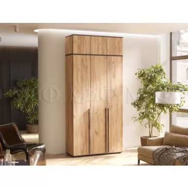 Шкаф 3-х створчатый Норд с антресолью (1200) - Дуб крафт (МИФ)