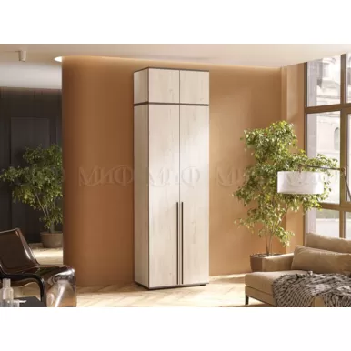 Шкаф 2-х створчатый Норд с антресолью (800) - Дуб крафт белый (МИФ)