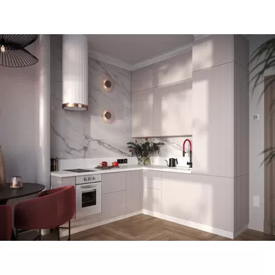 Кухня угловая Сиэль 2.4х2.0м - Атласный серый