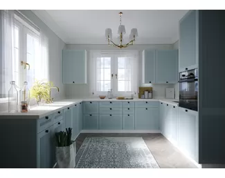 Кухня угловая Моцарт 2.6х3.1х2.4м - Небесно-голубой