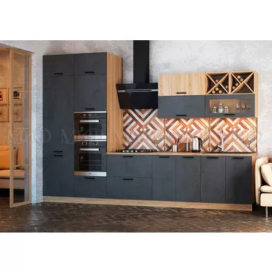 Кухня Техно 3.6м - Дуб сонома/Бетон графит (МИФ)