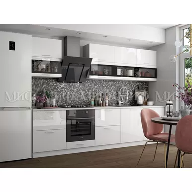 Кухня Техно 3.0м - Белый глянец (МИФ)