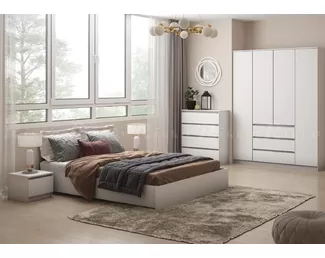 Спальный гарнитур Аванта - Белый шагрень (Рикко)