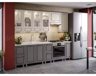 Кухня Констанция 2.6м - Ваниль софт/Графит софт (МИФ)