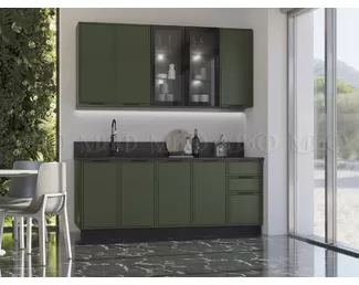 Кухонный гарнитур Николь 2.0м/900мм - Холст темно-зеленый (МИФ)