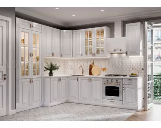 Кухня угловая Престиж 2.4х2.8м - Жемчуг шервуд (МИФ)