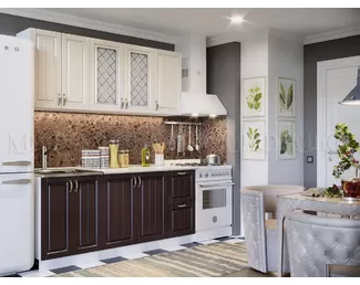 Кухонный гарнитур Настя 1.8м - Жемчуг шервуд/Шоколад (МИФ)