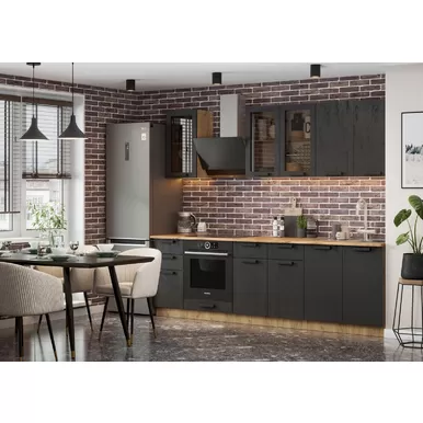Кухня Пасаденна 2.6м ЛДСП - Угольный камень (Стендмебель)