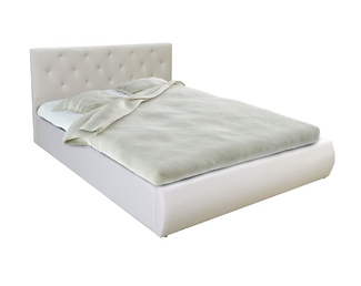 Кровать Интерьерная 1400 - Кожзам белый (М-Стиль)