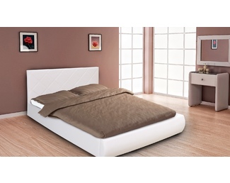 Кровать Эко 1400 - Кожзам белый (М-Стиль)