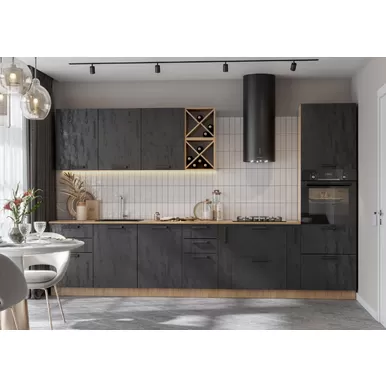 Кухня Пасаденна 3.4м ЛДСП - Угольный камень (Стендмебель)