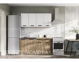 Кухня Пасаденна 1.6м ЛДСП - Белый бриллиант/Ржавый камень (Стендмебель)