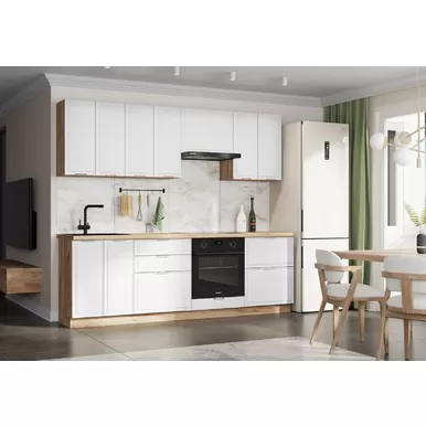 Кухня Орлеан 2.4м - Кантри белый (Стендмебель)