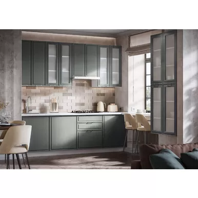 Кухня угловая Орлеан 2.4х0.6м - Кантри маренго (Стендмебель)