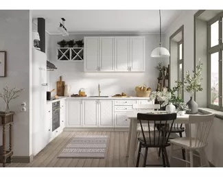 Кухня угловая Модена 2.0х2.8м - Дуб белый (Стендмебель)