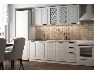 Кухонный гарнитур Классика (Прованс) 2.0м - Глянцевая белый (МК Стиль)