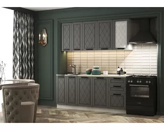 Кухонный гарнитур Классика (Прованс) 1.8м - Матовая графит структурный (МК Стиль)