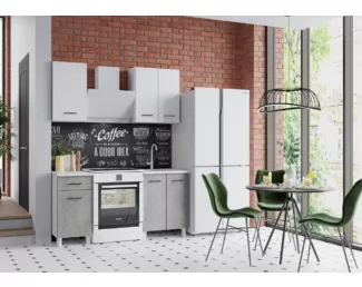 Кухонный гарнитур Trend 1.0 м (0.4+0.6) - ЛДСП Белый/Бетон (Горизонт)