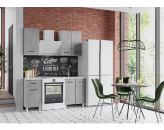 Кухонный гарнитур Trend 1.0 м (0.4+0.6) - ЛДСП Бетон (Горизонт)