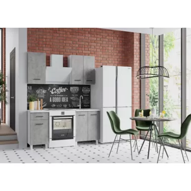 Кухонный гарнитур Trend 1.0 м (0.4+0.6) - ЛДСП Бетон (Горизонт)