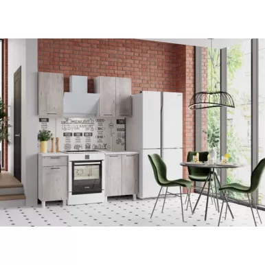 Кухонный гарнитур Trend 1.0 м (0.4+0.6) - МДФ Бетон лайт (Горизонт)