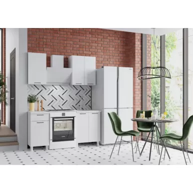 Кухонный гарнитур Trend 1.0 м (0.4+0.6) - МДФ Белый эмалит (Горизонт)