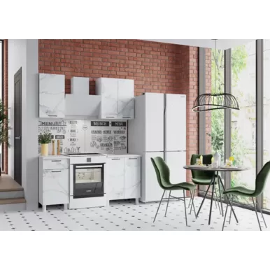 Кухонный гарнитур Trend 1.0 м (0.4+0.6) - МДФ Мрамор арктик (Горизонт)