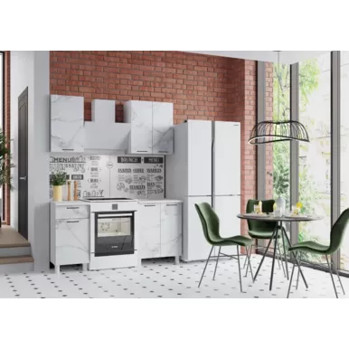 Кухонный гарнитур Trend 1.0 м (0.4+0.6) - МДФ Мрамор милк (Горизонт)