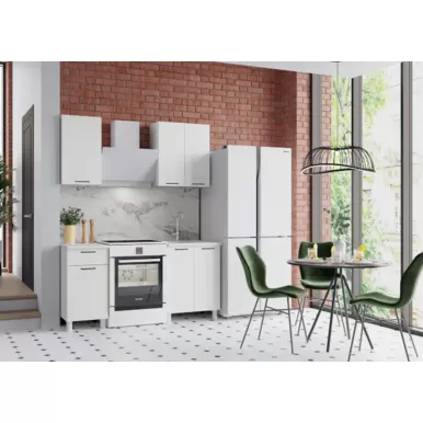 Кухонный гарнитур Trend 1.0 м (0.4+0.6) - МДФ Холст молоко (Горизонт)