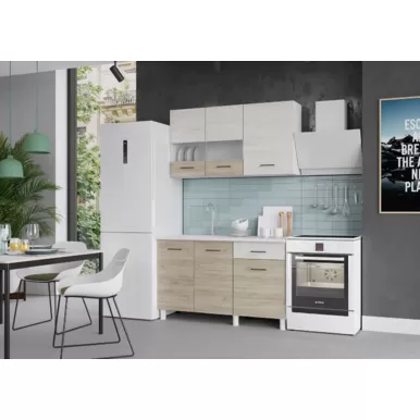 Кухонный гарнитур Trend 1.3 м - ЛДСП Крафт белый/Крафт серый (Горизонт)