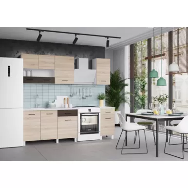 Кухонный гарнитур Trend 1.7 м (1.3+0.4) - ЛДСП Венге/Сонома (Горизонт)