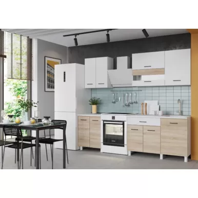 Кухонный гарнитур Trend 1.8 м (0.6+1.2) - ЛДСП Белый/Сонома (Горизонт)
