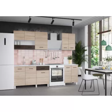 Кухонный гарнитур Trend 1.9 м (1.3+0.6) - ЛДСП Венге/Сонома (Горизонт)