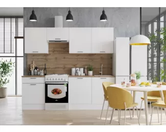 Кухонный гарнитур Paola 2.4м ЛДСП - Белый (Горизонт)